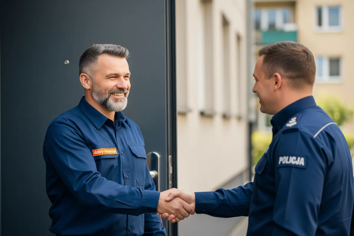 Licencjonowany ślusarz z Dobrego Ślusarza podczas współpracy z Policją
